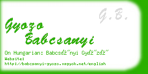 gyozo babcsanyi business card